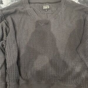 American Eagle Outfitters Black Off-the-Shoulder Sweater